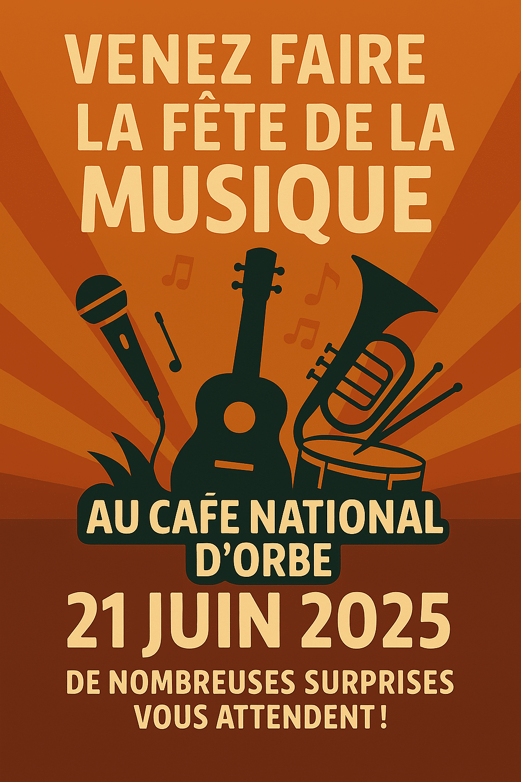 Fete de la musique 2025 Orbe, Café National Orbe